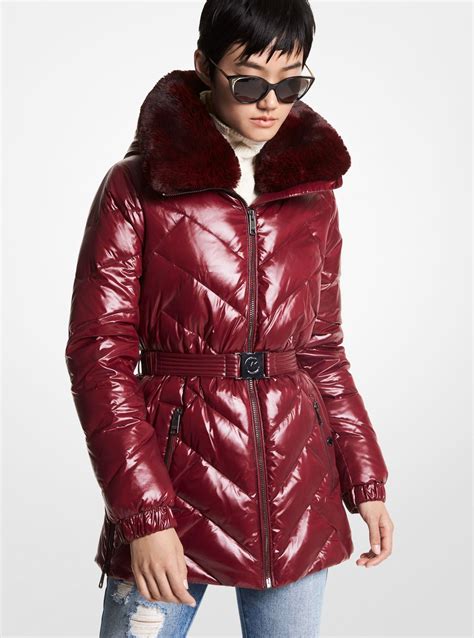 michael kors nylon puffer coat